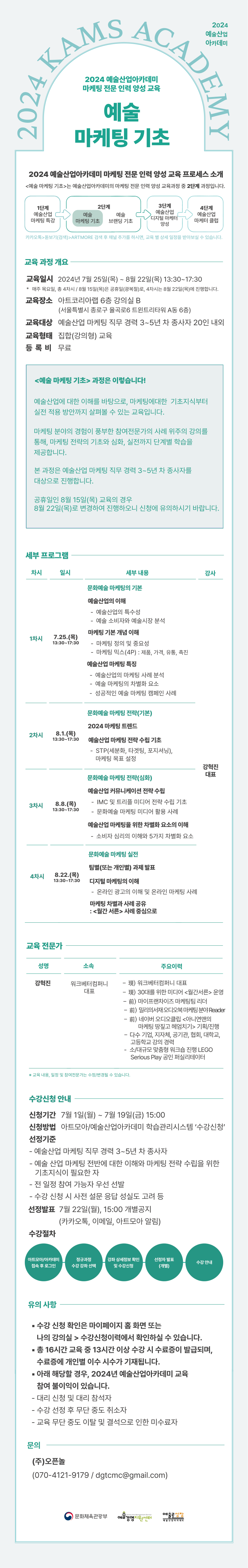2024 예술산업아카데미 <예술산업 마케팅 기초> 수강생 모집